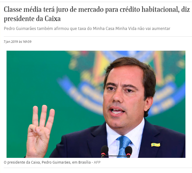 O presidente da Caixa, Pedro Guimarães, em Brasília - AFP